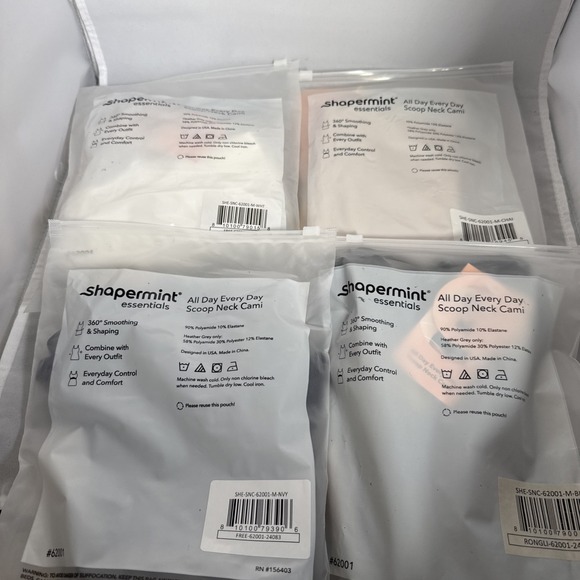 Shapemint Essentials All Day Scoop Neck Cami. Medium Pick Black /Navy/White/Nude - Picture 2 of 6